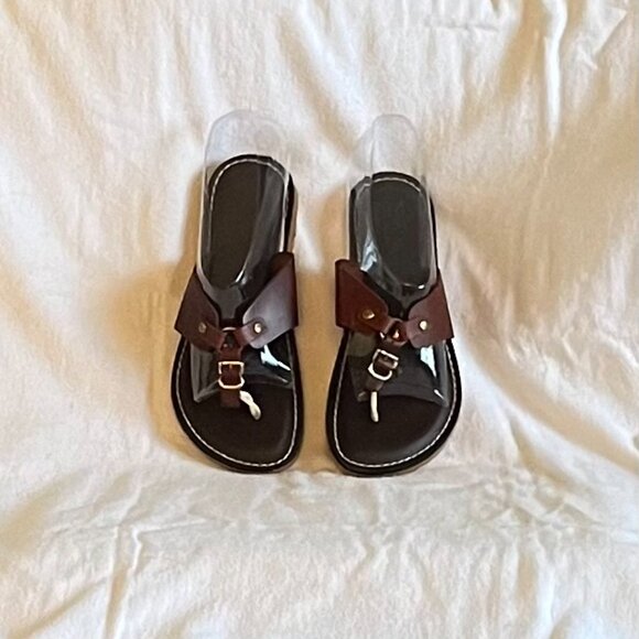 Key West Kino Brown Thong Flip Flop Sandals* - Picture 2 of 6